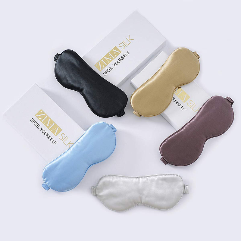 ZIMASILK 100% 22 Momme Pure Mulberry Silk Sleep Mask,Filled with 100% Mulberry Silk,Silk Wrapping Strap- Super Soft & Comfortable Sleep Eye Mask for Sleeping (Light Plum) ZIMASILK