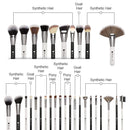 DUcare Makeup Brushes Set Professional Panda Series Makeup Brush Set 31Pcs Kabuki Foundation Blending Face Powder Blush Concealers Eye Shadows With Leather Case Organizer DUcare