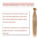 100 Strands Pre Bonded Remy Human Hair U Tip Hair Extensions Nail Tip Italian Keratin Fushion Hairpiece Long Straight Silky For Women
