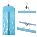 Portable Hair Extensions Carrier Non-woven Dust-proof Storage Case with Wooden Hanger for Human Hair Extensions(Blue) Hairro