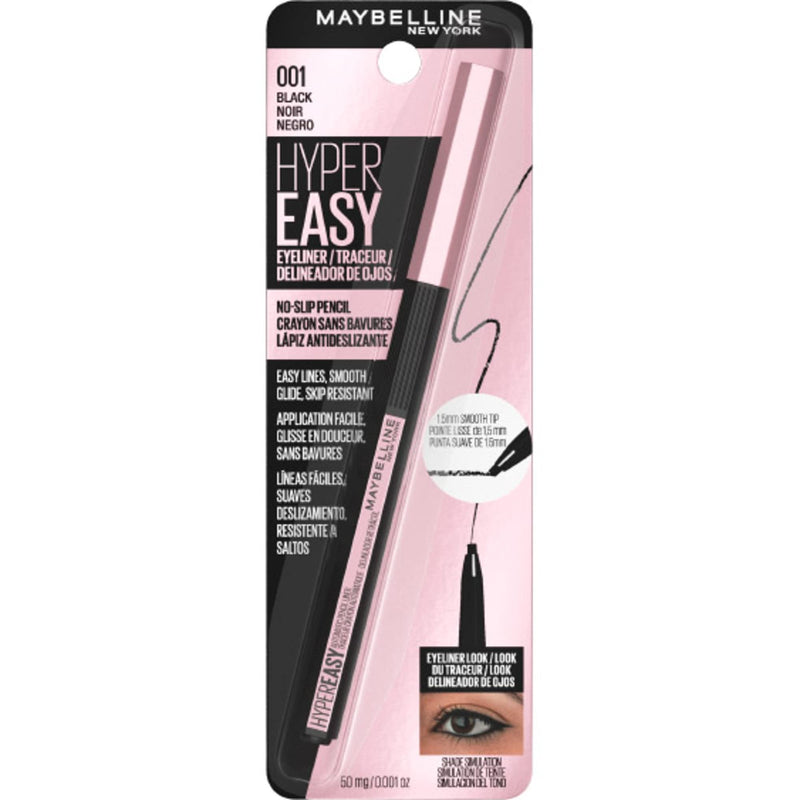 Maybelline New York Hyper Easy No Slip Pencil Eyeliner Makeup, Black, 0.001 oz. Maybelline New York