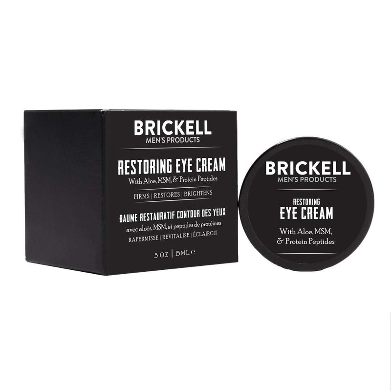 Brickell Men's Restoring Eye Cream for Men, Natural and Organic Anti Aging Eye Balm To Reduce Puffiness, Wrinkles, Dark Circles, Crows Feet and Under Eye Bags, .5 Ounce, Unscented Brickell Men's Products Store