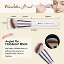 DUcare Makeup Kabuki Brushes 3Pcs Foundation Brush& Concealer Brush& Blusher Brush Face Blush Bronzer Travel Buffing Stippling Contour Liquid Blending Makeup brush set White DUcare Store