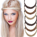 Benehair Braid Headband Chunky Braided Hair Band for Women Kids Synthetic Plaited Hairband Braiding Hairpiece Classic Wide Elastic Stretch Hairband 5 Strands Medium Size Blonde Mixed