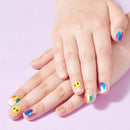 Petitwings Nail Stickers Wraps Decals Polish Self-Adhesive for Kid Girls Boys, a Nail File (Korean Made) (Happy Rainbow) Petitwings