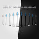 AquaSonic Duo Dual Handle Ultra Whitening 40,000 VPM Wireless Charging Electric ToothBrushes - 3 Modes with Smart Timers - 10 Dupont Brush Heads & 2 Travel Cases Included Aquasonic