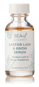 Sea El Castor Lash & Brow Serum Organic Castor Oil Rosemary Oil & Black Seed Oil Hair Conditioner - Eyelashes & Eyebrow Thickening & Growth Essentials for Women & Men - 1 fl oz Bottle (Pack of 2)