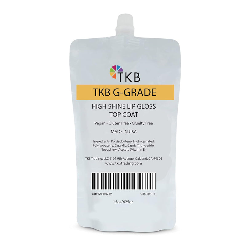 TKB High Shine Lip Gloss Top Coat (G-Grade)| Lip Oil, High Shine, Ready To Wear Clear Lip Gloss, DIY Lip Gloss, Mineral Oil Free 5.5oz (156g) Infinity Warehouse