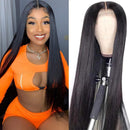 20 Inch Glueless Straight Lace Front Wigs Human Hair Pre Plucked And Bleached Knots 150% Density Straight Human Hair Wigs 4x4 Closure Wig With Baby Hair Brazilian Virgin Wigs for Black Women mengkai Store