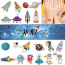 Ooopsi Space Temporary Tattoos for Kids - More Than 140 Tattoos (Pack of 16 Sheets) - Waterproof Universe Outer Space Tattoos Sticker for Children Boys Birthday Party Favors Ooopsi Store