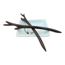 Real Sic Natural Sandalwood Hair Sticks for Women - Set of 2 - Sustainable Retro Boho Fashion Chopsticks/Wood Hair Pins for Long Hair (Earth) Real Sic