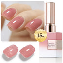 Double Rhythm Translucent Gel Polish Sheer Neutral Natural Light Milky Same Color Same Bottle 15ML Jelly UV Polish Nail Art DIY at Home (Jelly Nude Brown-A1492) Infinity Warehouse