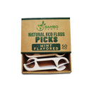 Natural Dental Floss Picks - Eco Friendly Cruelty Free & Vegan Tooth Flossers Pick Set with Biodegradable and Compostable BPA Free Handle & Zero Waste Packaging - 200 Pack (Mint Flavored) BAMBOEARTH