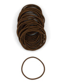 Heliums Medium Brown Thin 2mm Hair Elastics, Color Match Hair Ties for Fine Hair, 1.75 Inch Standard Size - 40 Count Heliums