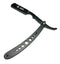 Classic Samurai New Ergonomic Design Stainless Steel Professional Folding Straight Edge Barber Razor Shavette Manual Shaver with 100 Shark Single Blades (Matte Black + 100 Shark Blades) Classic Samurai