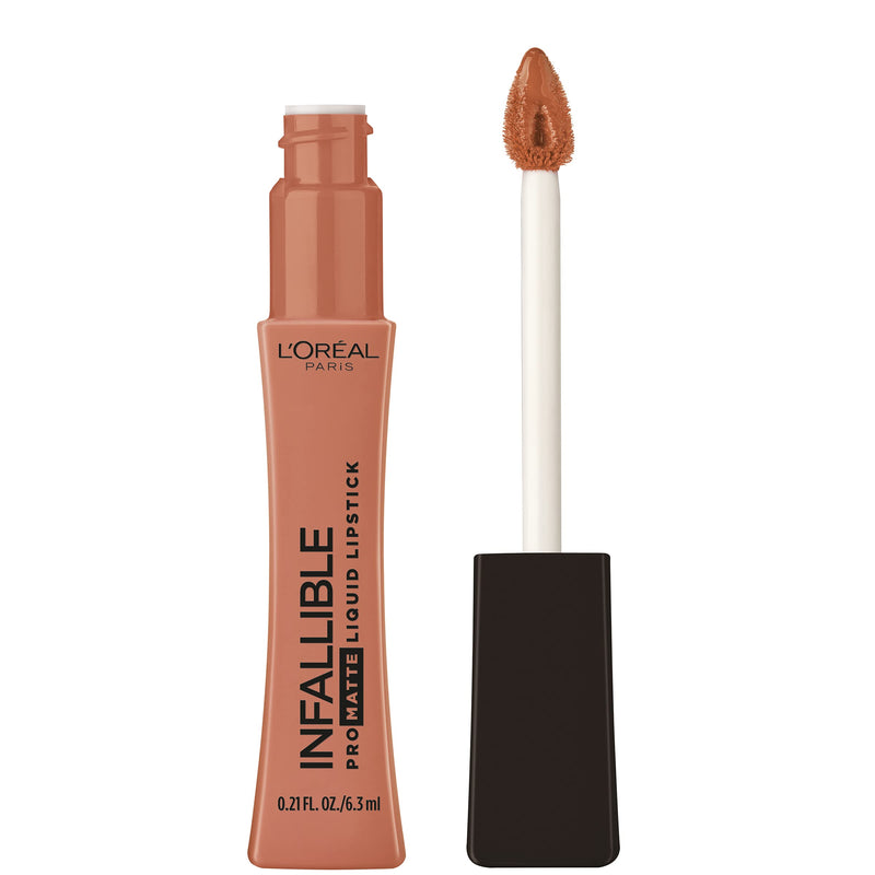 L'Oreal Paris Infallible Pro Matte Liquid Lipstick, Long-Lasting Intense Matte Color, Up to 16HR Wear, highly pigmented, full coverage liquid lipstick, Barely Sunset, 0.21 fl. oz. L'Oreal Paris