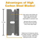CANOPUS Single Edge Industrial Razor Blades, Safety Straight Edge Razor, %100 Made in USA, Box & Carton Cutter Replacement Blades, Glass and Paint Scraper Razor Blades (10 Pieces) CANOPUS
