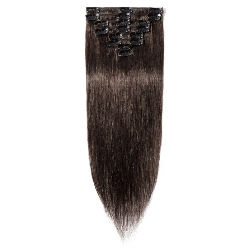 Clip in Remy Human Hair Extensions 10"-24" Grade 7A Quality Full Head 8pcs 18clips Long Soft Silky Straight for Beauty Fashion 120g 24" / 24 inch