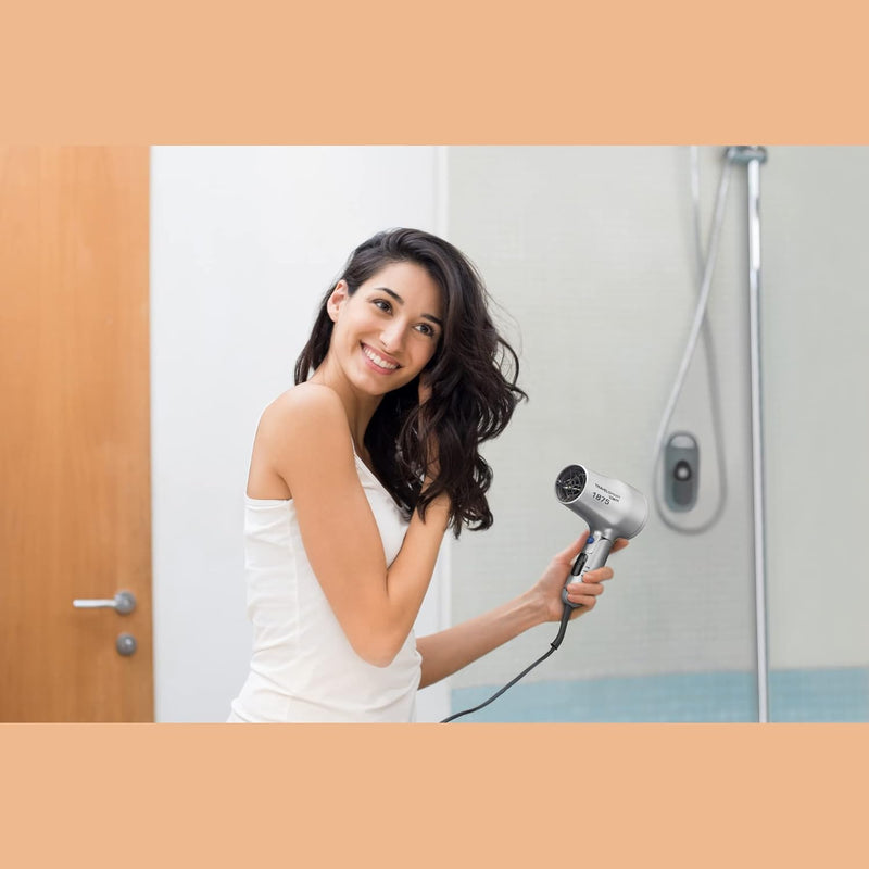 Conair 1875 Watt Compact Dual Voltage Travel Hair Dryer with Folding Handle, Grey Infinity Warehouse