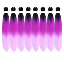 Braiding Hair Pre Stretched Braids Ombre Purple Braiding Hair 8 pack Synthetic Hair for Braids Crochet Braids 24 inches Hot Water Setting 8 Pack JulyQueen Store
