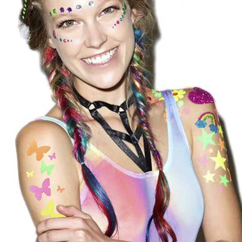 Sasswear Blacklight Body Stickers - Neon, 40/pk (Butterfly) Sasswear