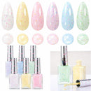 Beetles Jelly Nail Polish Set,6 Colors Pink Nude Jelly Quick Dry Nail Polish Fingernail Fast Drying & Long Lasting Nail Strengthener Polish Gifts for Women Infinity Warehouse