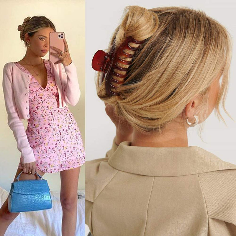 Big Claw Hair Clips for Women Thick Hair, 4.3’’ Jumbo Hair Clips Strong Hold Jaw Hair Clips Hair Catch Barrette Large Banana Clips Hair Styling Accessories(6 Packs) SUNCHARM