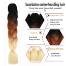 Ombre Kanekalon Braiding Hair 5 Pack Ombre Jumbo Braiding Hair Extensions 24 Inch Jumbo Braid Synthetic Hair for Braiding (5 pack, Black-Brown-Blonde) Angels Beauty Store