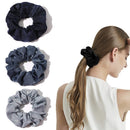 Silk Satin Scrunchies Women Hair Ties - Ivyu Big Scrunchy Ponytail Holder No Crease Hair Bands Soft Elastic No Hurt Your Hair for Vsco Girl Women Black Gray Dark Blue Light Blue Ivyu Store
