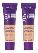 Rimmel Stay Matte Liquid Foundation, Soft Beige, 1 Fl Oz, Pack of 2 Rimmel Store