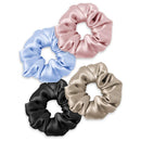 Mommesilk 4 Pack Silk Scrunchies for Curly Hair Sleep Elastic Bobbles for Women Girls Hair Care 100 Silk Hair Ties Band Rope Mommesilk Store