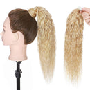 100% Human Hair Ponytail Extensions 18 Inches Wrap Around Human Hair Ponytail With Comb Clip in One Piece Pony Tail Hairpiece Long Corn Wave Curly For Black Women
