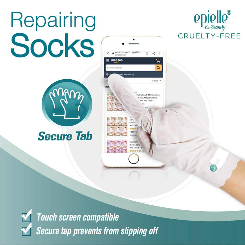 Epielle Intensive Repairing Masks for Hand and Foot (Glove & Socks-12pk) Dry Hand, Dry & Cracked Heel to toe Spa Masks Coconut Oil + Milk Extract + Hyaluronic Acid | Gift set for women, Spa Gift for women Epielle