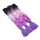 Jumbo Braiding Hair Ombre 24 inch Jumbo Braid Hair Extensions Rainbow Jumbo Box Braids Crochet Hair for Women Kids DIY High Temperature Synthetic Fiber 4 Tones Black+Pink+Rose Red+Purple 6 Bundles Benehair