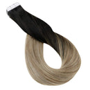 Fshine Tape in Hair Extensions Human Hair 22 Inch Tape in Balayage Hair Extensions Off Black 1B Fading to 8 And 22 Blonde Extensions 20 Pcs Invisible Tape in Hair Extensions 50 Gram Fshine Store