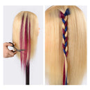 Winsky Purple-red Clip in Colored Hair Extensions 100% Real Human Hair - Straight Highlights Girls Clip on Hairpieces 5 Pieces/Set (18inch, Purple-red） Winsky