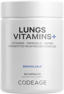 Codeage Lungs Vitamins, A, C, D, E, B6, Milk Thistle Lung Supplement, Zinc & Magnesium, Cordyceps, Reishi, Chaga, Poria, Tylophora, Ginger, Peppermint Leaf Organic Herb Cleanse - Non-GMO - 90 Capsules Infinity Warehouse