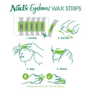 Nad's Eyebrow Wax Strips - Facial Hair Removal for Women - Eyebrow Wax Kit with 6 Eyebrow Waxing Strips + 6 Calming Oil Wipes + 2g Skin Protection Powder, 1 Count Nad's