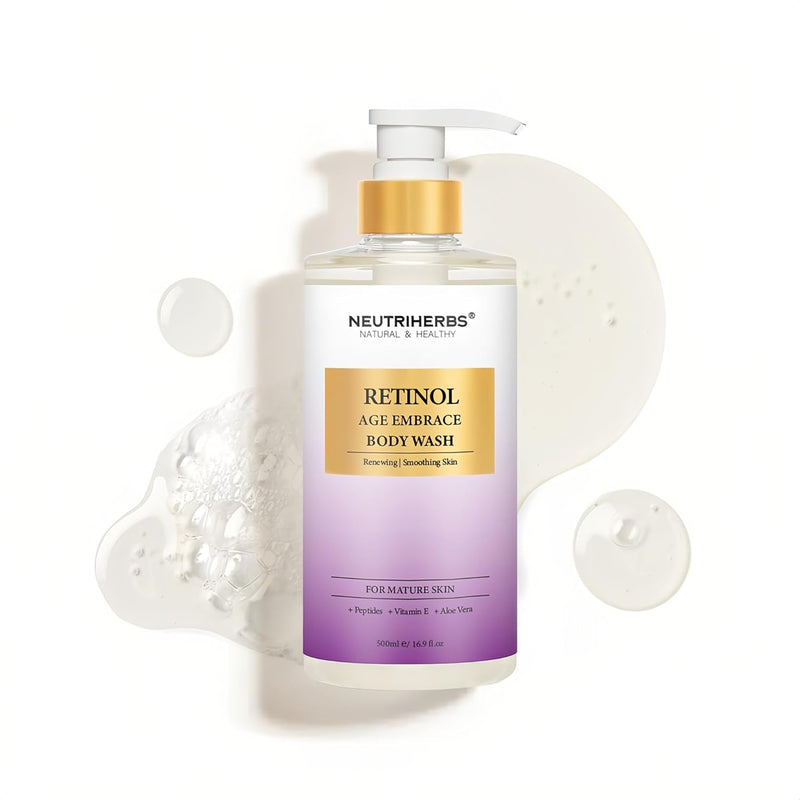 Neutriherbs Retinol Body Wash, Anti Aging/Renewing Shower Gel For Women And Men, Daily Shower Soap With Peptides, Vitamin E, Aloe Vera - Orange Blossom Scent 16.9 Fl.Oz Infinity Warehouse