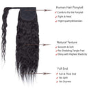 16 Inches Wrap Around Human Hair Ponytail Extensions 100% Remy Human Hair Long Corn Wave Curly With Comb Clip in One Piece Pony Tail Extensions For Girl Lady Women