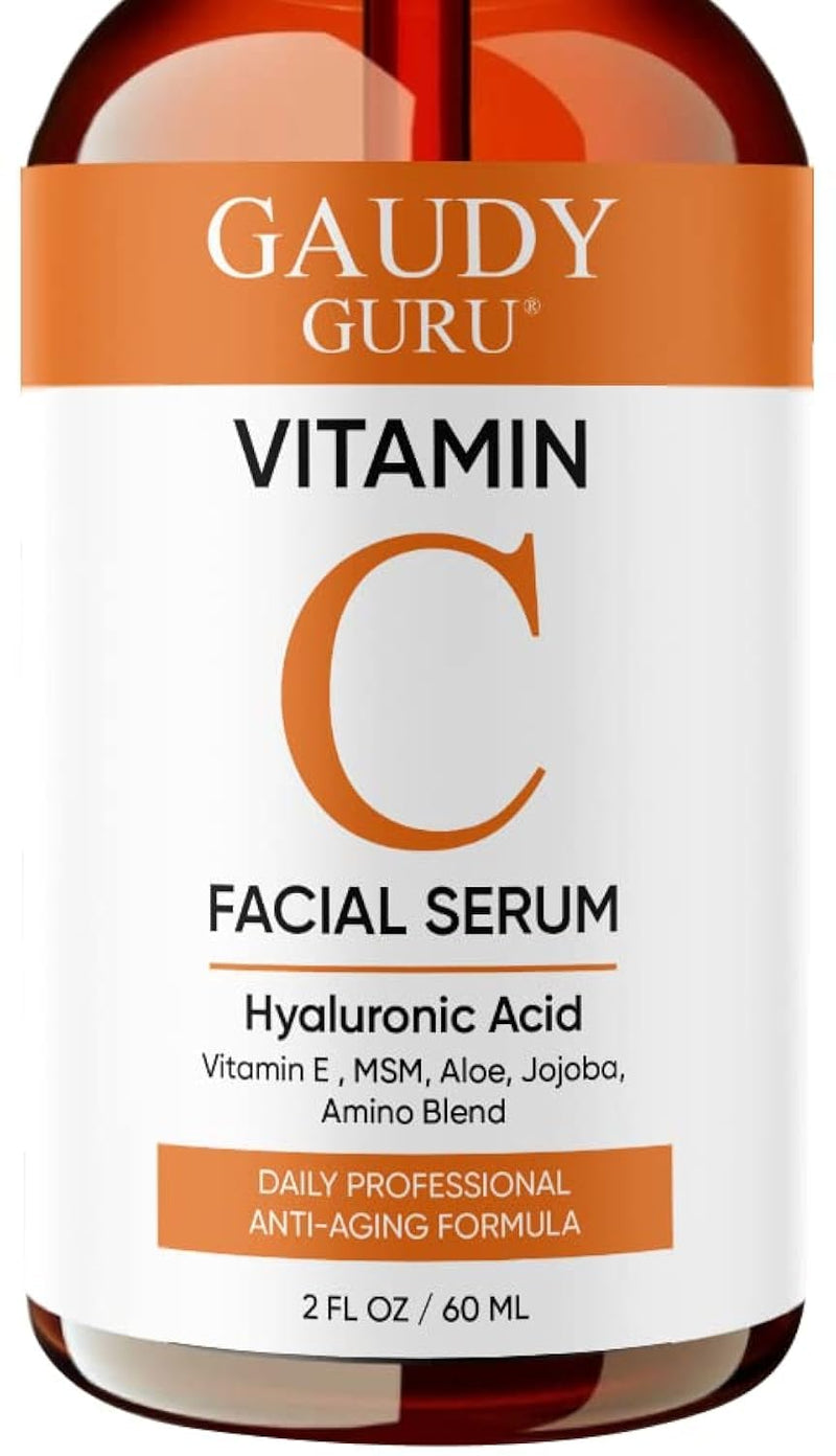 100% PURE VITAMIN C SERUM FOR FACE, Anti Aging Serum with Hyaluronic Acid, Vitamin E, MSM, Aloe Vera, Jojoba Oil, Amino Blend, Hydrating Serum for Dark Spots, Fine Lines and Wrinkles, Skin Repair, Pore Clearing, Acne Scars, Organic Vegan Ingredients - DOU Infinity Warehouse