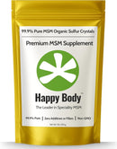 Organic Sulfur Crystals | 99.9% Pure MSM | Joints, Hair & Skin | 1 Pack | Organic Sulfur Crystals | 99.9% Pure MSM | Joints, Recovery, Hair, Skin & Much More | 100% Additive-Free | By Happy Body™ Infinity Warehouse
