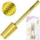 Premium Pana 3/32" Tapered Barrel Carbide Nail Bit -For Electric Dremel Drill Machine, Nail Art Design, Manicure, Pedicure, Nail File, Cuticle Clean etc. (Fine Grit- Gold) PANA
