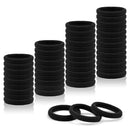 Black Hair Ties for Women, IKOCO 50Pcs Men Ponytail Holder Cotton Seamless Hair Bands No Crease Damage Elestic Fabric Hair Ties for Women and Men IKOCO