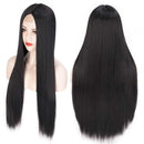 Stamped Glorious Black Wig Long Straight Middle Part Wigs for Women Synthetic 30 Inch Women Long Hair Wigs Daily Party Use(Black) Stamped Glorious Store