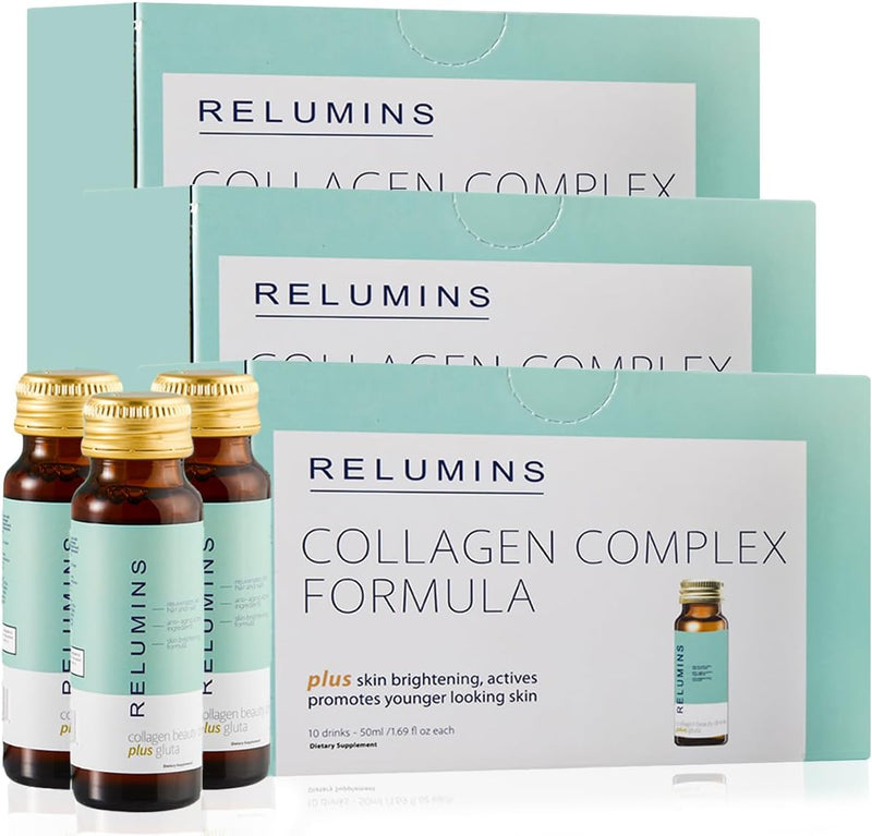 Relumins Advance Rejuvenating Collagen Beauty Drink with Glutathione, Hyaluronic, CoQ10, EGCG, Resveratrol & More - Fight Signs of Aging with All-Natural Ingredients - Apple Flavor- Ten 50mL Drinks Infinity Warehouse