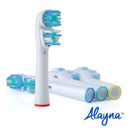 Replacement Brush Heads Compatible with OralB Braun- Best Double Clean, Pack of 4 Electric Toothbrush Replacement Heads- for Oral B Pro, 1000, 8000, 9000, Sonic, Adults, Kids, Vitality, Dual Plus! Alayna (TM)