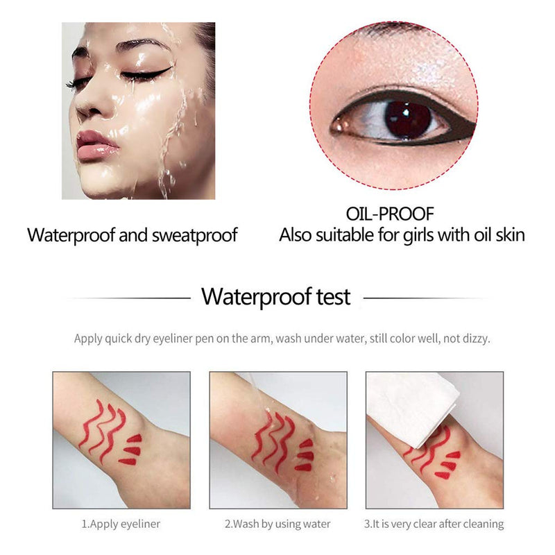 4 Color Winged Eyeliner Stamps Set,evpct Wing Waterproof Eyeliner Stamp Tool Wingliner,Black Red Pink Green Matte Liquid Eyeliner Colorful Set Colored Cat Eye Stamp Eyeliner Liners Pencil Pen Kit evpct