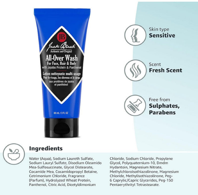 Jack Black Body & Hair Cleanser – Mens Body Wash, Mens Shampoo, Skin Care, Hair Care, Body Wash Men, Sulfate–Free Infinity Warehouse