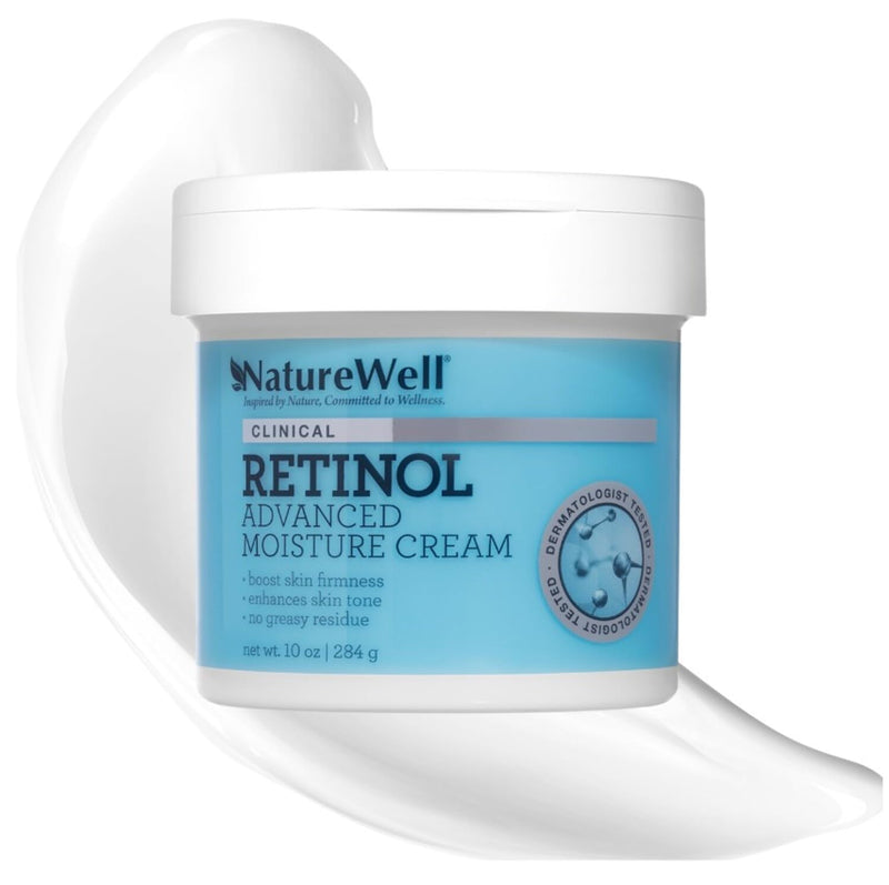 NATURE WELL Clinical Retinol Advanced Moisture Cream for Face, Body, & Hands, Boosts Skin Firmness, Enhances Skin Tone, No Greasy Residue, 10 Oz (Packaging May Vary) Infinity Warehouse
